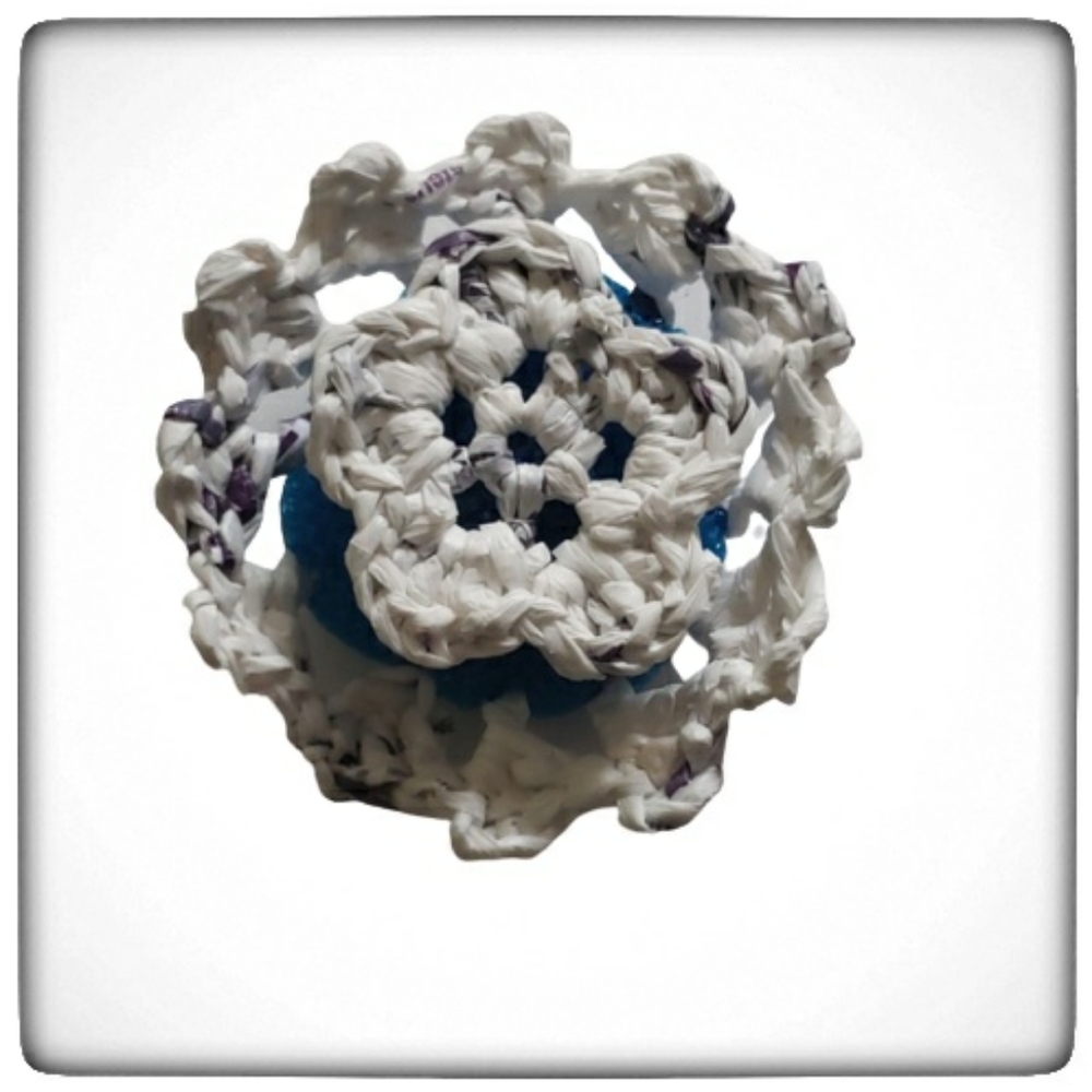 Recycled Crochet Plarn Upcycled Nylon Dish Scrubby